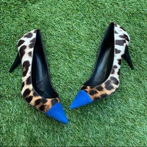 Giuseppe Zanotti Leopard Print Pony Hair Heels